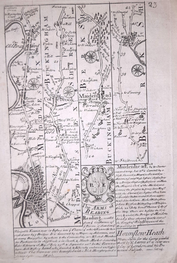 Diagramtic map of Berkshire, 1720 ref. PM 116