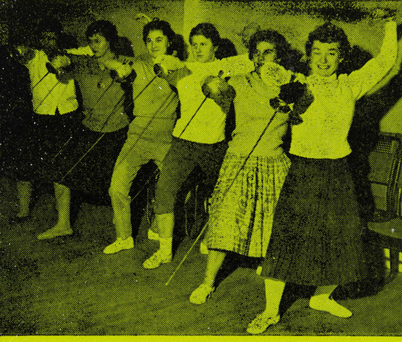 Fencing class for girls at Reading Central Club c.1950s D/EX568/10/8