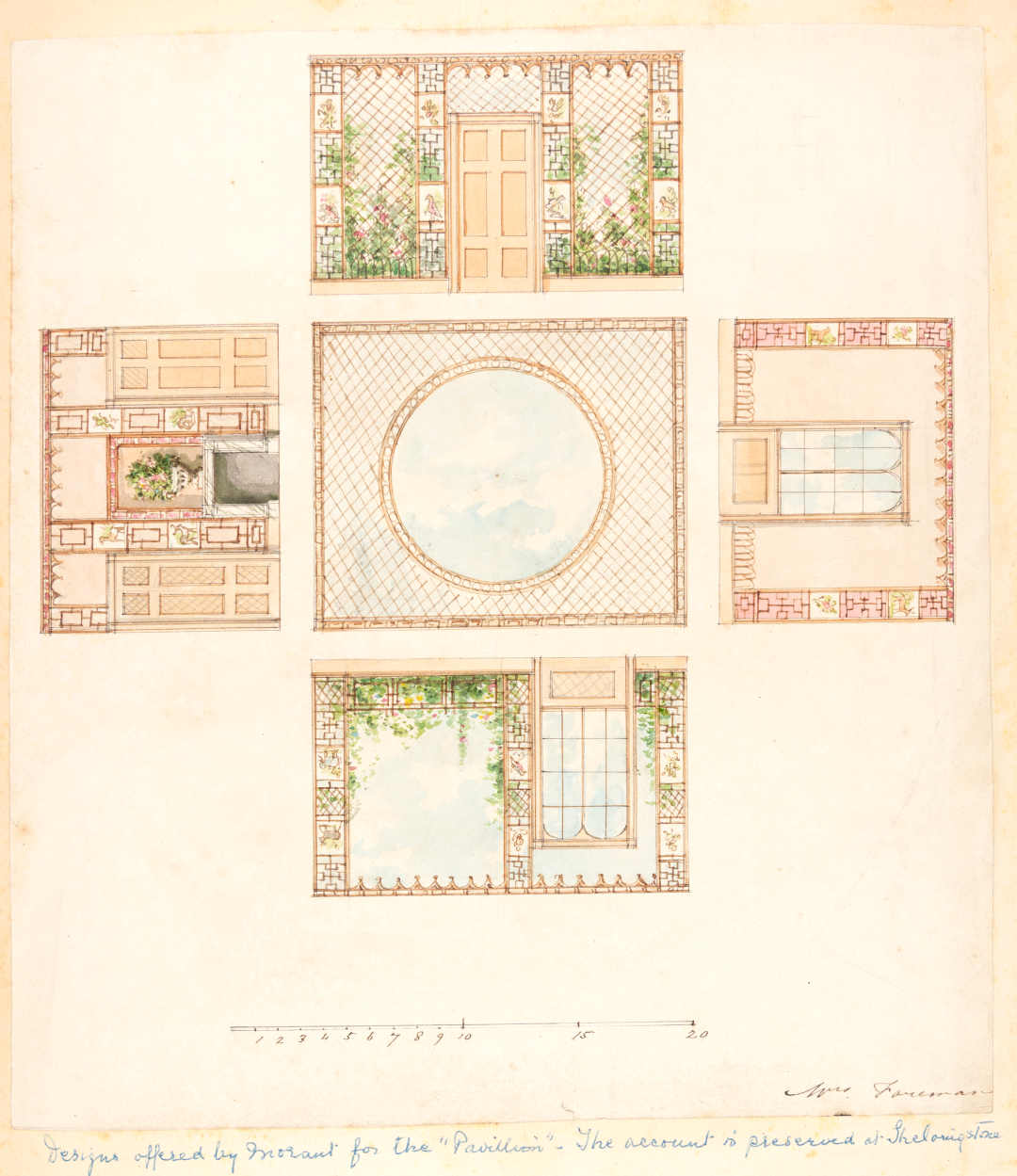 Design for a pavillion at Farnborough Hill, Hampshire c.1822 reference D/EX2645/1