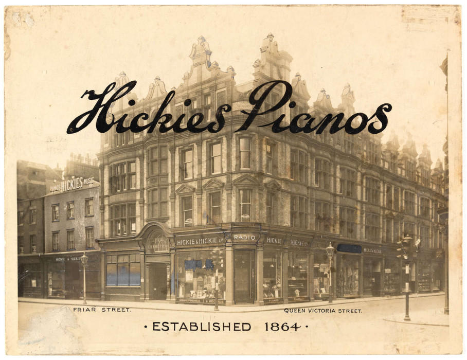 Music store building with words Hickies Pianos and established 1864 ref. D/EX2944/1/1/2