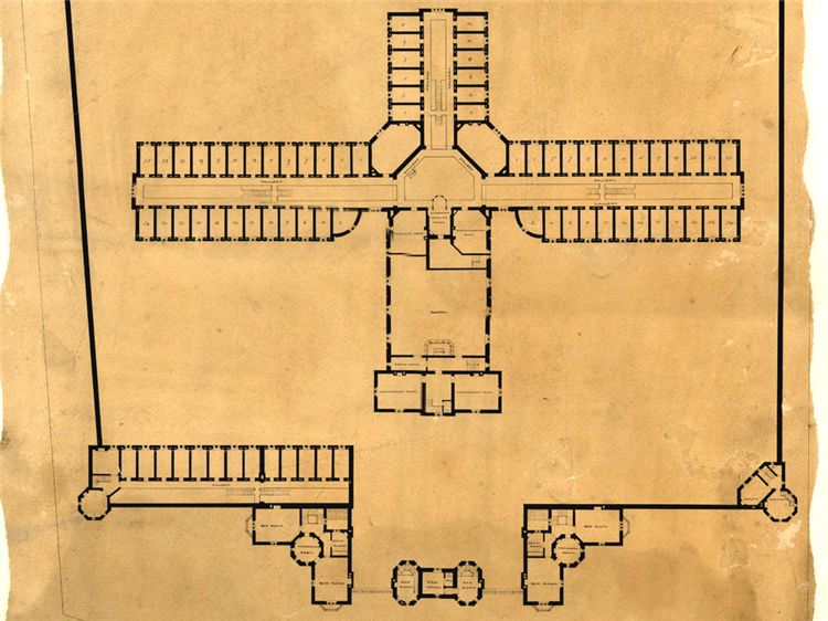 Plan of the first floor at Reading Gaol